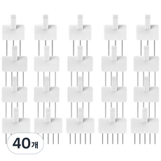 PRESENT 一鍵式掛鉤壁紙釘 方形, 純白色, 40個