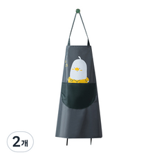 퀵살림 주방 손닦는 빅 포켓 방수 앞치마, 03 레귤러 스타일 약간 뚱뚱한 치킨, 2개