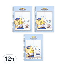 인디고어린이 초등 나의 꿈 수학풀이 노트 4분할 모눈 스프링, 블루, 12개