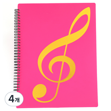 나홈 음표 악보파일 32 x 26 cm 30p, 핑크, 4개