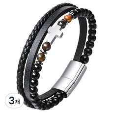 索索丹達 瑪瑙磁石健康手鍊 虎眼石鋼磁扣 22.86cm, 3個