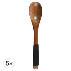 Cozy Table 天然深色木質甜點優格迷你湯匙 15cm, 5個, 橢圓形