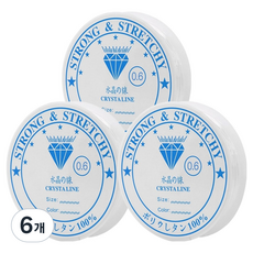 투데이리빙 비즈 팔찌 우레탄 줄 0.6mm CD_OAT_AL047C, 투명, 6개