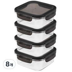 코멧 BPA FREE 클리어 정사각 밀폐용기 700ml, 8개, 단품