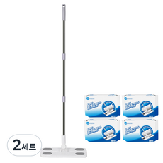 모나코올리브 먼지청소포 교체형 청소밀대 + 정전기 청소포 30p 4개 세트, 2세트