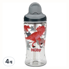 누비 트라이탄 티티 키즈 1288 빨대컵, 360ml, 4개, 티라노사우루스