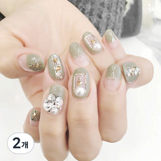 잇템샵 젤네일스티커, 2개, 라인큐빅 TR057