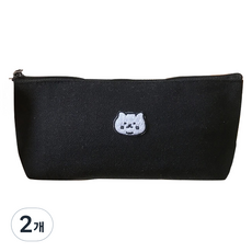 ARTJOY 簡約刺繡鉛筆盒收納包, 2個, 黑色貓咪