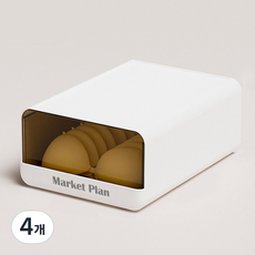 마켓플랜 의류 서랍 정리 칸막이 수납함1칸, 화이트, 4개