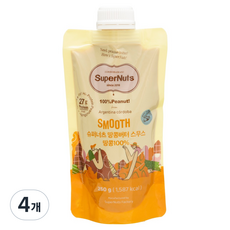 슈퍼너츠 땅콩버터 스무스, 4개, 250g