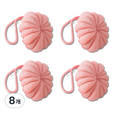 雲朵南瓜沐浴球, 粉紅色, 8個, 1入