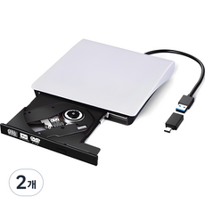 림스테일 USB 3.0 CD / DVD RW 멀티 외장형 ODD + C타입 젠더 세트, LM-19(WH), 2개