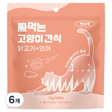 펫스윗 짜먹는 고양이 간식 60p, 혼합맛(닭고기/연어), 720g, 6개
