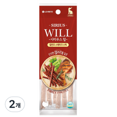 시리우스 강아지 윌 스테이크 스틱, 칠면조, 22g, 2개