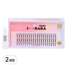 IHara Twinkle V型假睫毛 11mm + 迷你膠水套組, 2套, 黑色