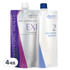 시세이도 크리스탈라이징 스트레이트 매직약 EX 강한곱슬 모발용 1제 400ml + 2제 400ml, 1ml, 4세트