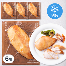 브랜드닭 훈제 닭가슴살 오리지널 (냉동), 100g, 4개입, 6개