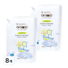 아이블리네이처 유아 섬유유연제 화이트 블러썸향 리필, 8개, 1.2L