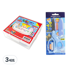 JONG IE NARA 11000雙面色紙盒裝 300張+Gukyo SAXA飛蓋剪刀 藍色組, 3套, 30 種顏色