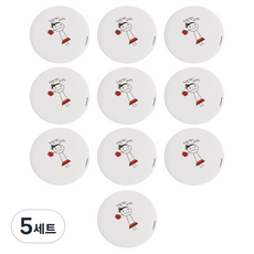 달모아 캐릭터 휴대용 미니 원형 손거울 10종, D, 랜덤발송(테두리), 5세트