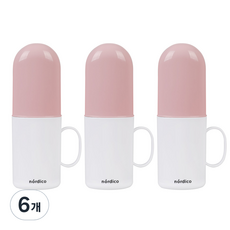 노르디코 킨더 양치컵 칫솔 케이스, 핑크, 6개