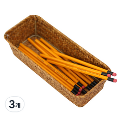 Gongganane 小號長方形藤籃 S 24 x 10 x 6cm, 天然, 3個