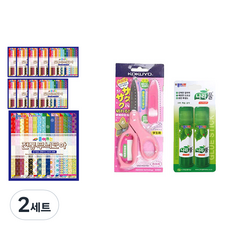 紙之國 2000 可撕式傳統花紋集 30張 x 10包 + KOKUYO 國譽 SAXA Fly 附蓋剪刀 粉紅色 + 紙之國 Nara膠水 15g x 2個, 2套, 60色