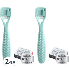 굿프랩 발뒤꿈치 굳은살 각질 제거기 + 교체날 10p 세트 민트, 10개입, 2세트