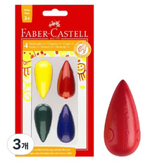 요고모지 파버카스텔 플레잉앤러닝 드롭 크레파스, 3개, 4색