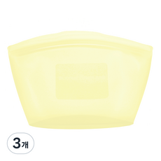 SiliPot 優質矽膠密封保鮮拉鍊袋, M(檸檬黃), 3個