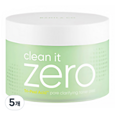 BANILA CO 零毛孔2合1清潔爽膚棉, 60片, 5罐