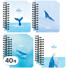 pinkfoot 1500鯨魚硬殼筆記本 80頁, 40個, 隨機出貨
