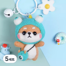 젊은이마켓 DIY 시바 인형 니들 펠트 세트, 5세트, 설리
