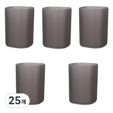 簡約半透明塑膠筆筒, 黑色, 25個