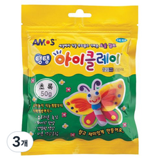 아모스 탱탱 아이클레이 파우치 2500 (1개입), 초록, 50g, 3개