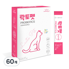 락토펫 고양이 영양제 스틱형, 장건강/유산균, 1.5g, 60개