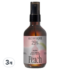 아우라 알콜리크 룸앤패브릭 멀티퍼퓸 피치 크러시 드롭 탈취제, 3개, 150ml