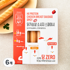 존쿡델리미트 하이프로틴 닭가슴살 소시지 스파이시 4개입, 240g, 6개