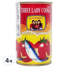 쓰리레이디쿡스 정어리 인 토마토소스, 4개, 155g