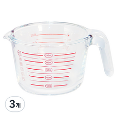 발룬피니 내열강화유리 다용도 계량컵, 3개, 250ml, 투명