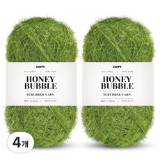 Knitt 蜂蜜泡泡菜瓜布編織線 80g, 32 橄欖綠, 4個