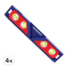 워크프로 벽걸이 측정 특화 다용도 수평계 225mm, 4개