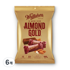 Whittaker's 迷你Slab杏仁牛奶巧克力, 180g, 6個