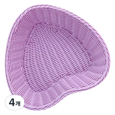 Block Mart 粉彩藤編愛心籃, 4個, 紫色