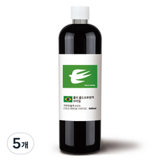 룰리커피 더치커피 콜드브루 커피 원액 브라질, 5개, 1개입, 500ml