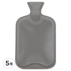 Happy & Good 長效保溫熱水袋 中號 灰色 方形 橡膠, 5個