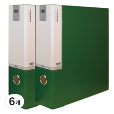 마이다스 D링 합지 바인더 파일 인덱스형 7cm 3공 A4, 녹색, 6개