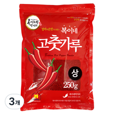 복이네먹거리 중국산 고춧가루 보통맛 김치용, 250g, 3개
