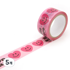아프로캣 스마일시리즈 박스테이프 48mm x 40m, 하트, 5개