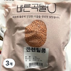 바른곡물 깐렌틸콩, 1kg, 3개